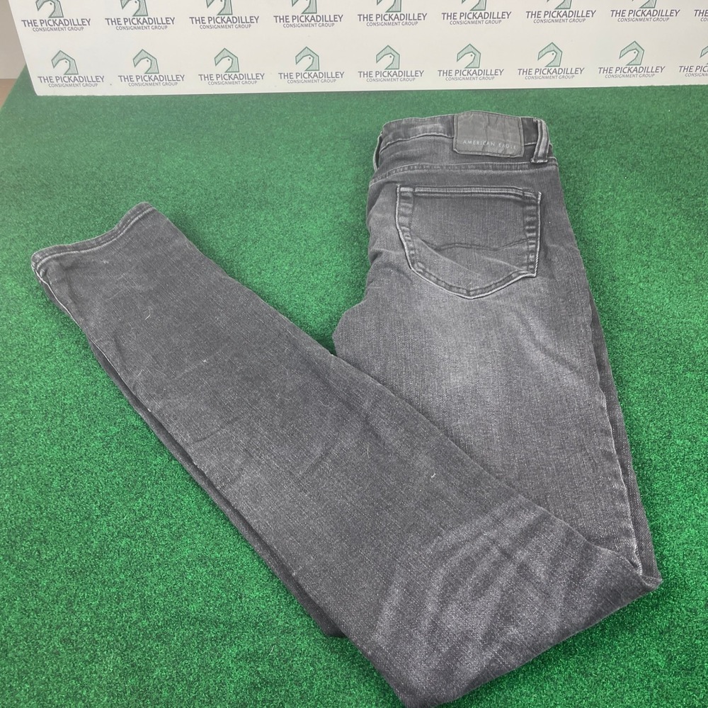 American Eagle Mens Gray Stacked Skinny Jeans Size 30x32 Flex Cotton Blend